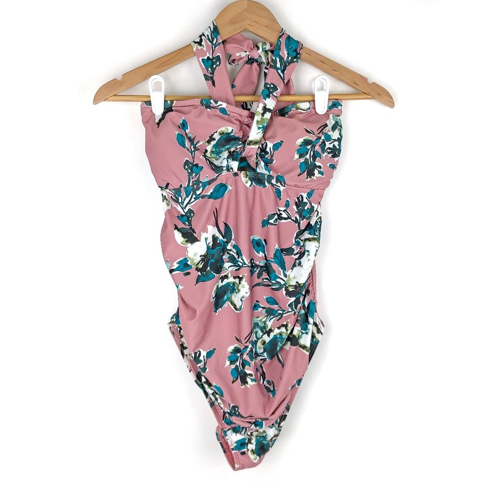Splendid x A Pea in The Pod | Floral Halter Maternity Swimsuit